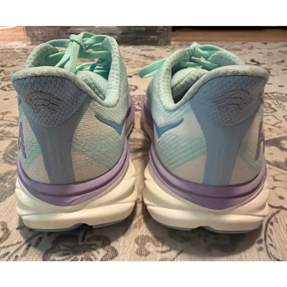 HOKA Clifton 9 Women's Running Shoes Size 8.5 B Sunlit Ocean Lilac Mist Mint